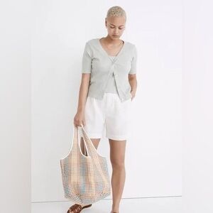 Madewell Women's Ribbed Cardigan And Tank Set - Sage